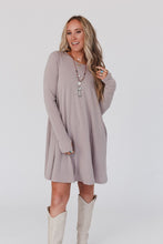 THIRD BIRD NEST Jake Long Sleeve Crewneck Dress - Mocha Latte