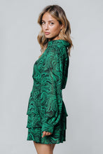 COLOURFUL REBEL Liquid Paint Mini Green Shirt Dress