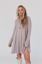 THIRD BIRD NEST Jake Long Sleeve Crewneck Dress - Mocha Latte