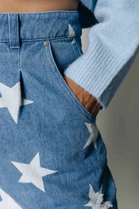 COLOURFUL REBEL Julia Star Momfit Pants | Denim Blue