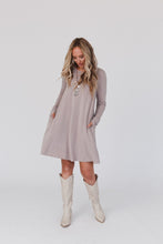 THIRD BIRD NEST Jake Long Sleeve Crewneck Dress - Mocha Latte