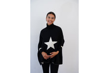 TOSS DESIGNS One Size Mock Neck Sweater- Star Black/White