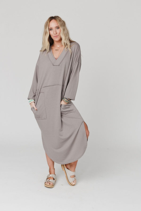 THIRD BIRD NEST Meadow Long Sleeve Slit Maxi Dress - Coco