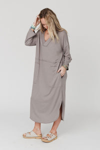 THIRD BIRD NEST Meadow Long Sleeve Slit Maxi Dress - Coco