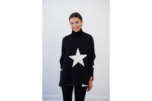 TOSS DESIGNS One Size Mock Neck Sweater- Star Black/White