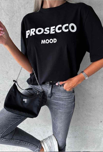 ESTEE BROWN Printed PROSECCO T-Shirt {BLACK)