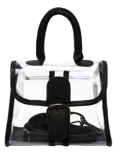 Oversized Buckle Transparent Handbag