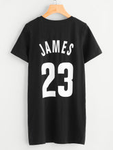 Varsity Print Vented Hem Tee Dress