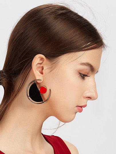 Contrast Geometric Cute Earrings