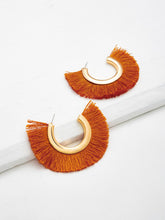 Fringe Detail Fan Shaped Stud Earrings