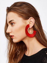 Fringe Detail Fan Shaped Stud Earrings