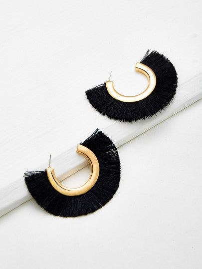 Half Circle Fringe Earrings