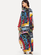 Graphic Print Hidden Pocket Longline Dress