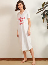 V-neck Letter Graphic Lounge Dress