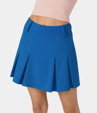 HALARA HIGH WAISTED 2-IN-1 POCKET A LINE PLEATED GOLF SKIRT-GOLF TEE POCKET (VICTORIA BLUE)