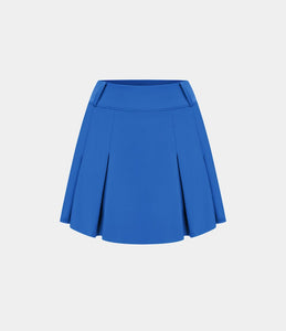 HALARA HIGH WAISTED 2-IN-1 POCKET A LINE PLEATED GOLF SKIRT-GOLF TEE POCKET (VICTORIA BLUE)