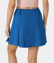 HALARA HIGH WAISTED 2-IN-1 POCKET A LINE PLEATED GOLF SKIRT-GOLF TEE POCKET (VICTORIA BLUE)