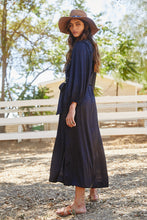 BUCKETLIST KIMONO WRAP LONG DRESS ( BLACK)