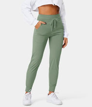 HALARA Cloudful® AIR HIGH WAISTED DRAWSTRING SIDE POCKET PLAIN FULL LENGTH JOGGERS (BASIL)
