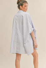 KLESIS OVERSIZED SHIRT DRESS (BLACK, SKY BLUE & WHITE)