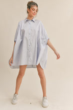 KLESIS OVERSIZED SHIRT DRESS (BLACK, SKY BLUE & WHITE)