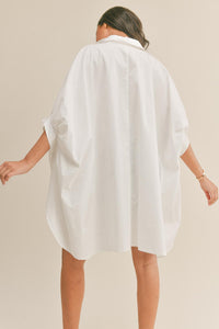 KLESIS OVERSIZED SHIRT DRESS (BLACK, SKY BLUE & WHITE)