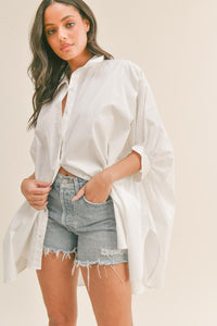 KLESIS OVERSIZED SHIRT DRESS (BLACK, SKY BLUE & WHITE)