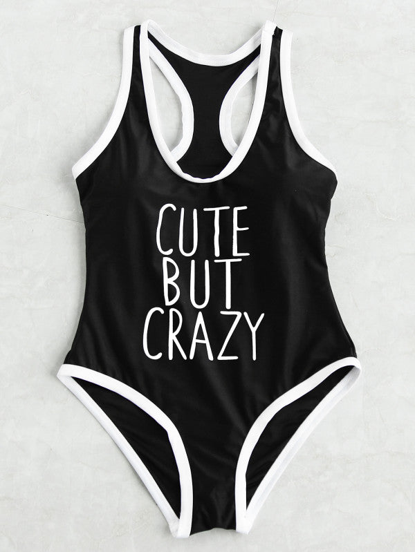 Cute But Crazy Racer Back Swimsuit