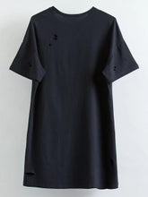 K, BYE...Bell Sleeve Ripped Detail Tee Dress