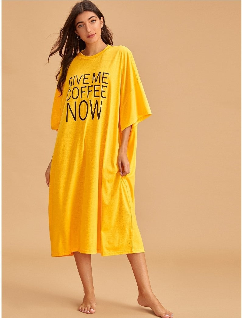 SLOGAN GRAPHIC OVERSIZED NIGHT DRESS