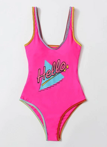 Letter Graphic One Piece Swimsuit