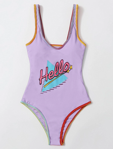 Letter Graphic One Piece Swimsuit