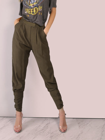 Tailored Cigarette Buckle Pants