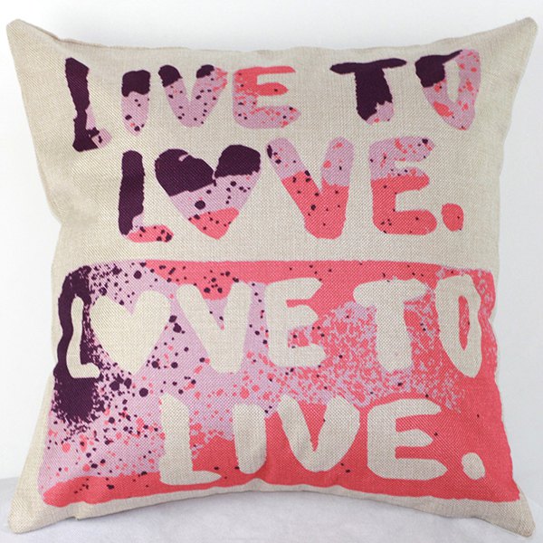 “LIVE TO LOVE” LINEN PILLOW COVER