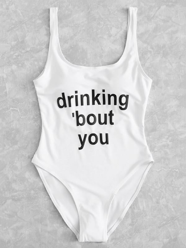 Drinking Bout You Low Back Swimsuit