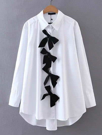 High Low Blouse With Bow