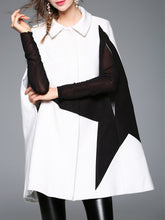 White Shirt Collar Star Print Cape