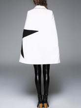 White Shirt Collar Star Print Cape