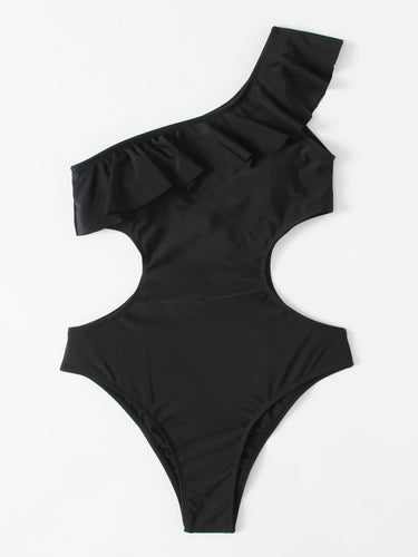 One Shoulder Cutout Swimsuit