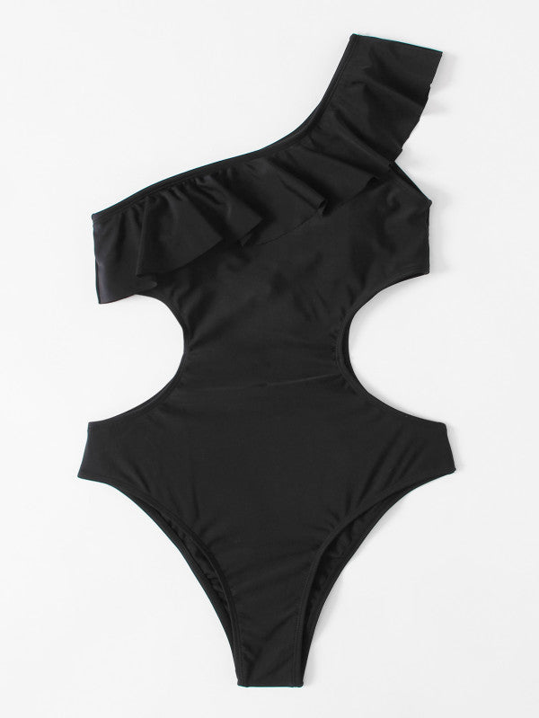 One Shoulder Cutout Swimsuit – MooMoos CLOSET
