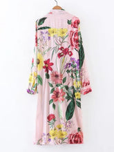 Knot Detail Flower Print Shirt Dress