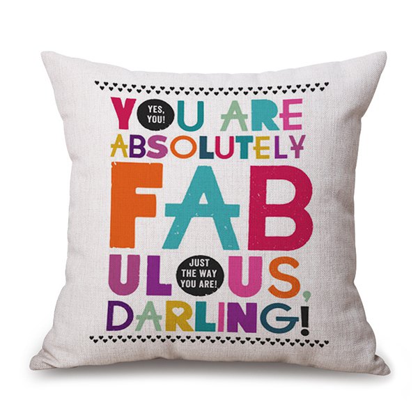 “YOU ARE FAB” LINEN PILLOW COVER